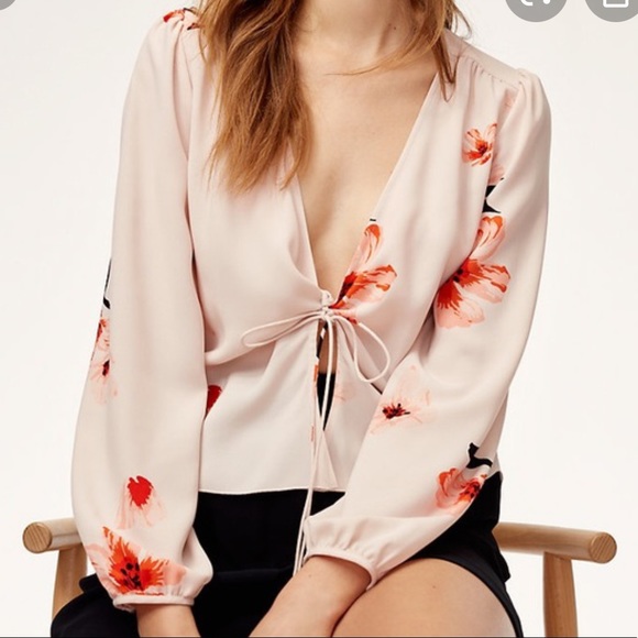 Wilfred Tops - Aritzia Flower Tie Top- Almost New